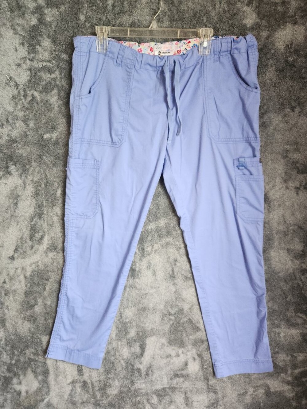 Koi Lite Light Blue Women's Stretch Scrub Pants Size XL Medical Career 29 Inseam